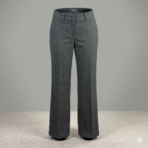Talbots Signature Flare Trousers Grey Plaid Wool Blend Petite 6P
